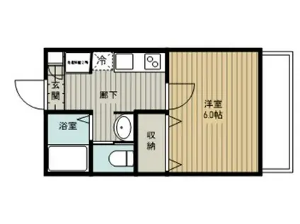 ハピネス西大宮(1K/1階)の間取り写真