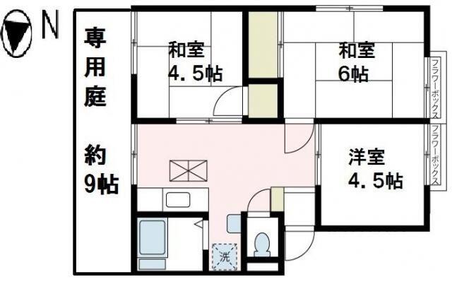 ラ・フォーレ湘南I(3DK/1階)の間取り写真