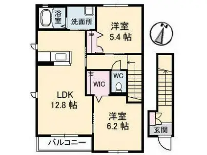 カンフォーレ(2LDK/2階)の間取り写真