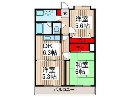 ル・プランシェ(3DK/5階)の間取り写真