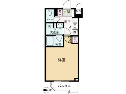 ルーブル武蔵中原伍番館(1K/4階)の間取り写真