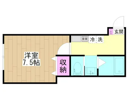 G.FLAPII(1K/1階)の間取り写真