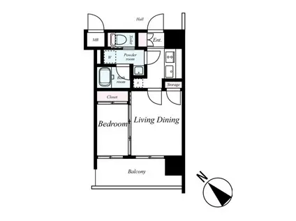 レジデンシャルヒルズデュオプレイス(2K/4階)の間取り写真