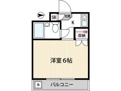 アネックス若林(1K/3階)の間取り写真