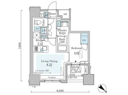 GRAN PASEO横濱関内PREMIUM(1LDK/5階)の間取り写真