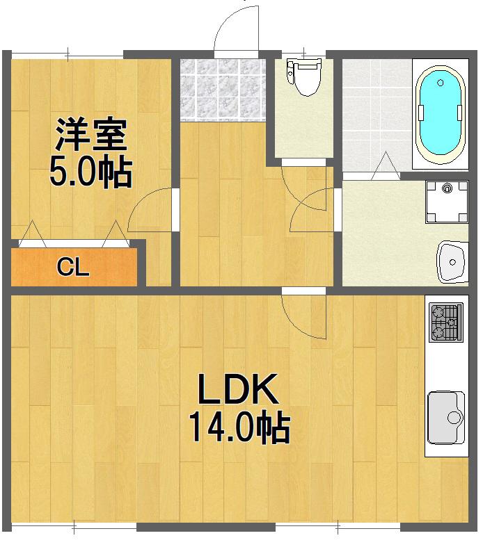 ベルゾーネ(1LDK/2階)の間取り写真