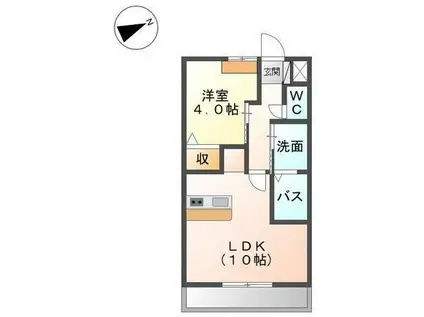 シャングリシーヌII(1LDK/1階)の間取り写真