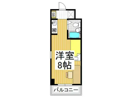 パークサイドしんこう(ワンルーム/2階)の間取り写真