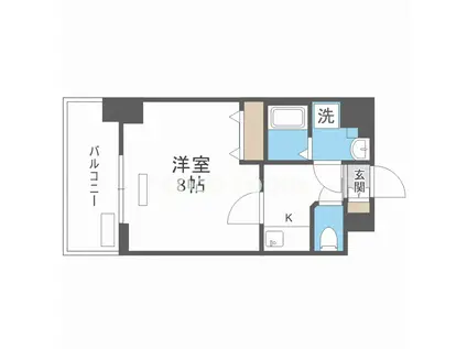 プレサンス梅田(1K/15階)の間取り写真