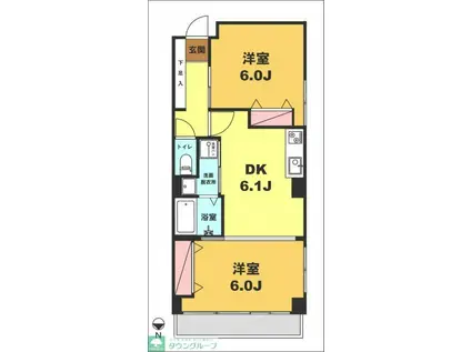 月村マンションNO.10(1LDK/4階)の間取り写真