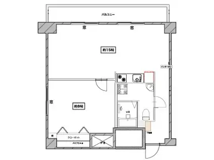 麻布エンパイアマンション ふるりのべ(1LDK/7階)の間取り写真