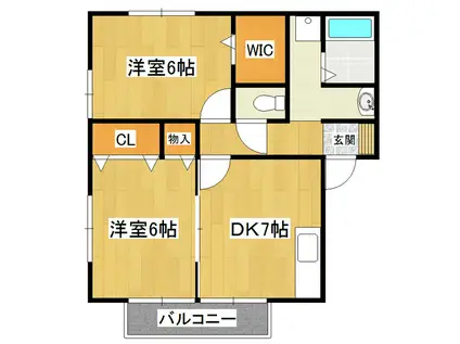 ほほえみ(2DK/1階)の間取り写真