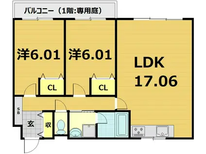 I .HOUSE01(2LDK/1階)の間取り写真
