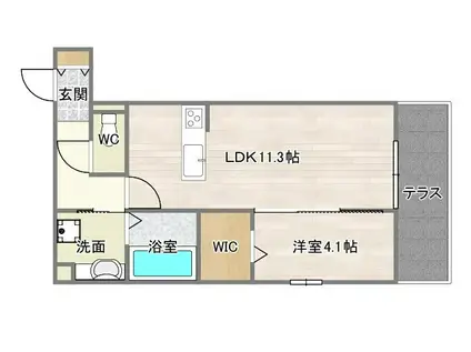 タカゼン文の里(1LDK/3階)の間取り写真