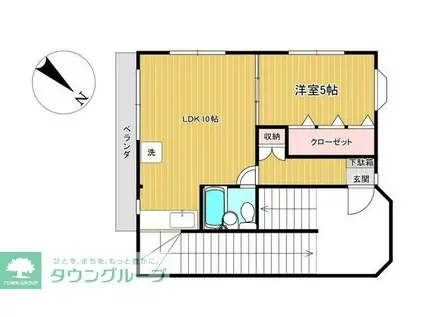 松栄第2ビル(1LDK/3階)の間取り写真