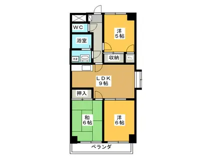 トマトハイツ(3LDK/3階)の間取り写真