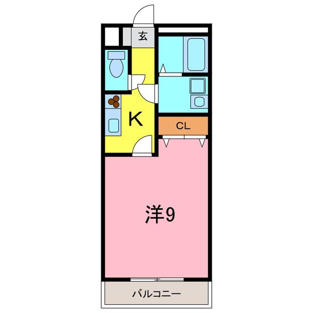 アムールエスパス(1K/1階)の間取り写真