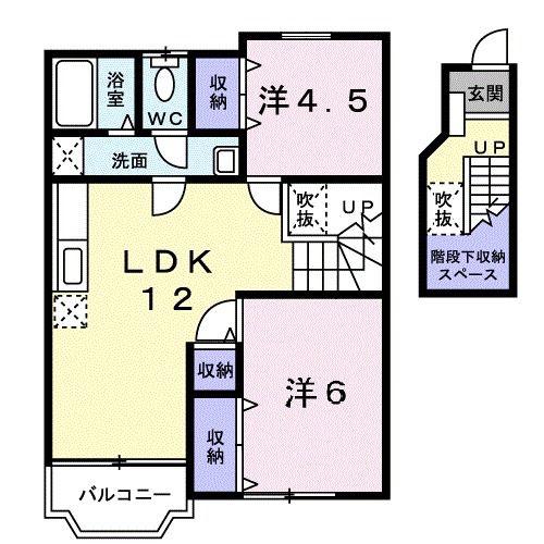 エントピア21(2LDK/2階)の間取り写真