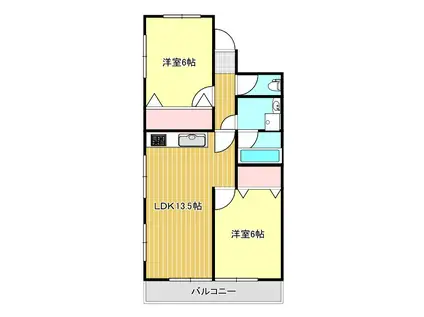サンステージ北沖洲I(2LDK/1階)の間取り写真