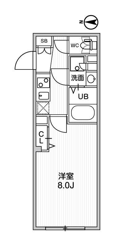 ルネサンスコート高田馬場PATRIA(1K/4階)の間取り写真