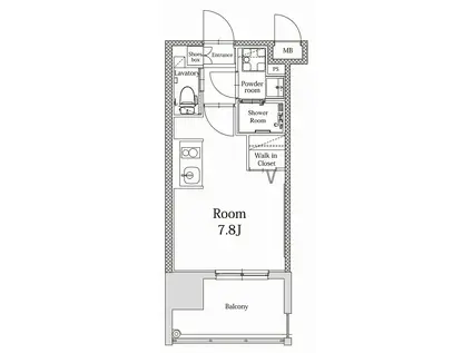 エンクレストALIVE白金(ワンルーム/10階)の間取り写真