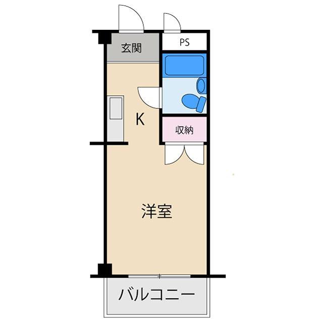 サンハイツ光善寺(1K/2階)の間取り写真