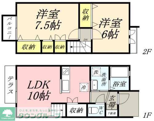 フォレストメゾン上柴(2LDK/1階)の間取り写真