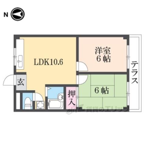 中村ハイツ(2LDK/2階)の間取り写真