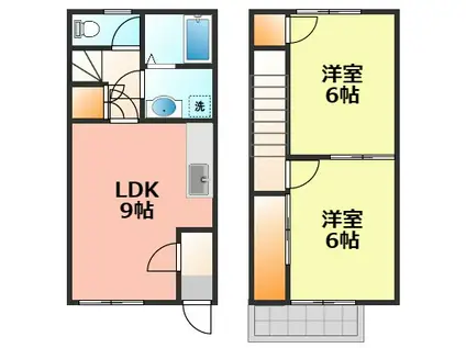 DUPLEX 国王37(2LDK/1階)の間取り写真