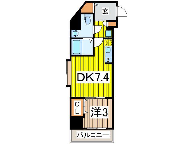 アルファコート西川口22(1DK/6階)の間取り写真
