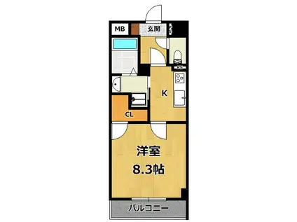 LOCUS1(1K/4階)の間取り写真