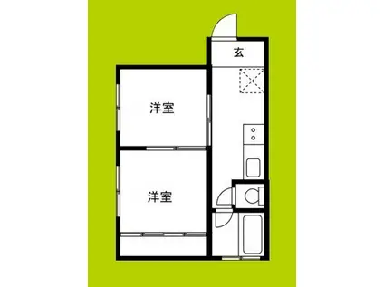 安田マンション(2K/4階)の間取り写真