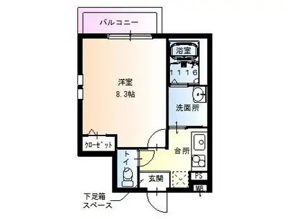 フジパレス堺梅北3番館(1K/2階)の間取り写真