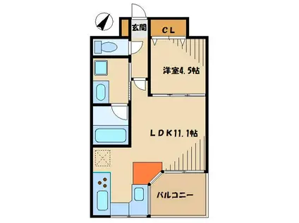 パレ・ソレイユ相模大野ステーションフロント(1LDK/8階)の間取り写真