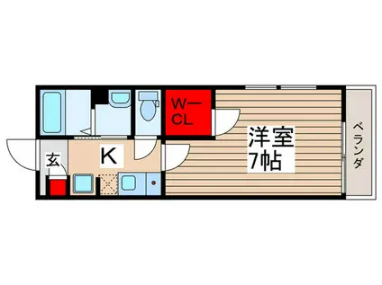 AMOUR イースト(1K/2階)の間取り写真