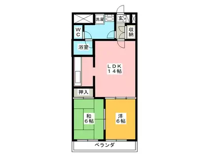 ガーデニアパーク(2LDK/4階)の間取り写真