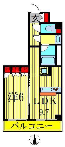 エスティメゾン錦糸町2(1LDK/12階)の間取り写真
