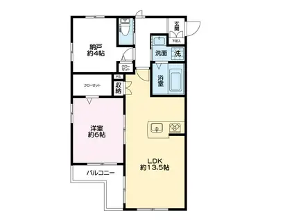 ヴィラ ソレイユ(1SLDK/2階)の間取り写真