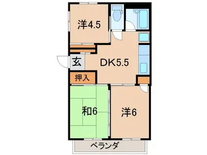 アーバンハウス野田5(3DK/2階)の間取り写真