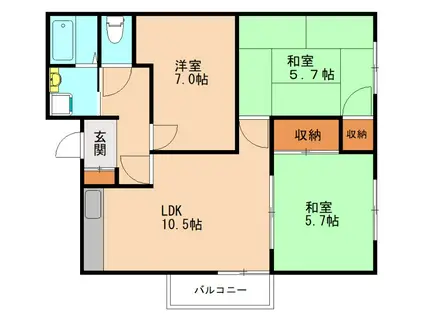西浜コーポ(3LDK/2階)の間取り写真