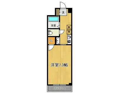 LILY-BE女池上山II(1K/3階)の間取り写真