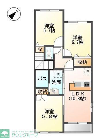ラ・ルーチェ(3LDK/2階)の間取り写真