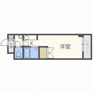 ビバリーヒルズ(1K/3階)の間取り写真