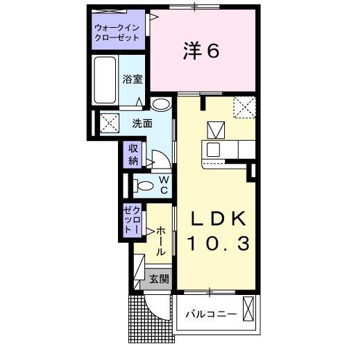 TN CASA(1LDK/1階)の間取り写真