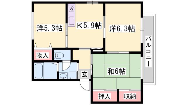 シャーメゾン蒲田(3K/2階)の間取り写真