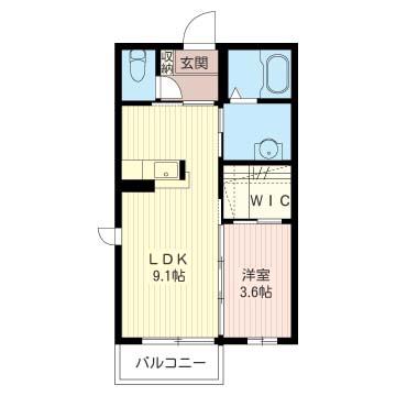 マストライフおもちゃのまちD(1LDK/1階)の間取り写真