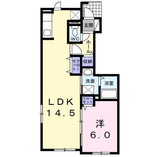 ベル・アンジュ(1LDK/1階)の間取り写真
