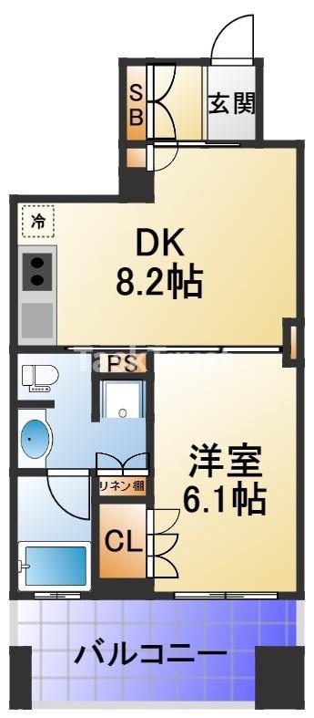 リーガル梅田イースト(1DK/11階)の間取り写真