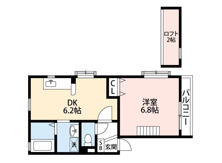 PODIUM UN(1DK/1階)の間取り写真