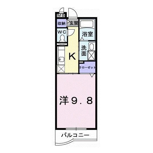 アドラブール(1K/2階)の間取り写真